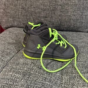 Under Armour Kids' Black Sneakers with Neon Green Accents